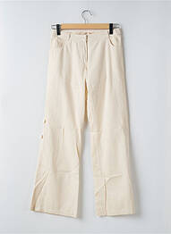 Pantalon droit tissage popeline taille normale beige SESSUN femme