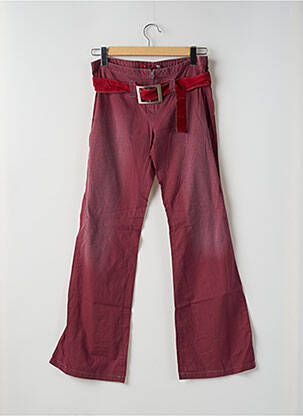 Pantalon droit fermeture zippée sous rabat boutonné taille normale rouge TEDDY SMITH femme