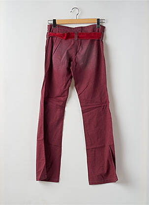 Pantalon droit fermeture zippée sous rabat boutonné taille normale rouge TEDDY SMITH femme