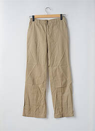 Pantalon droit tissage popeline taille normale beige TEDDY SMITH femme