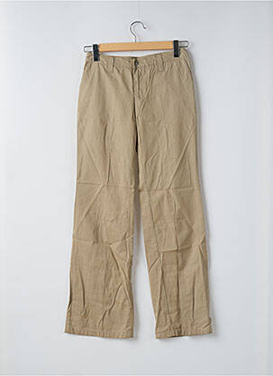 Pantalon droit tissage popeline taille normale beige TEDDY SMITH femme