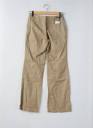 Pantalon droit tissage popeline taille normale beige TEDDY SMITH femme