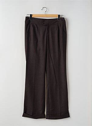 Pantalon chino fermeture zippée sous rabat boutonné taille normale marron VERO MODA femme