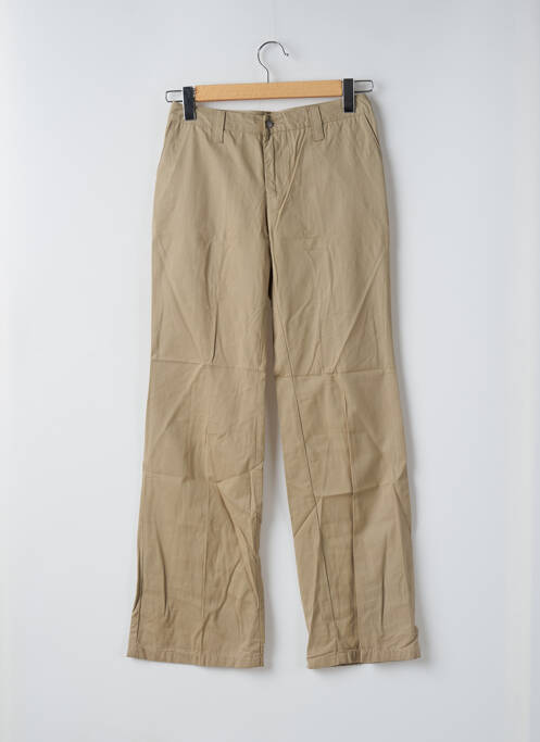 Pantalon droit tissage popeline taille normale beige TEDDY SMITH femme