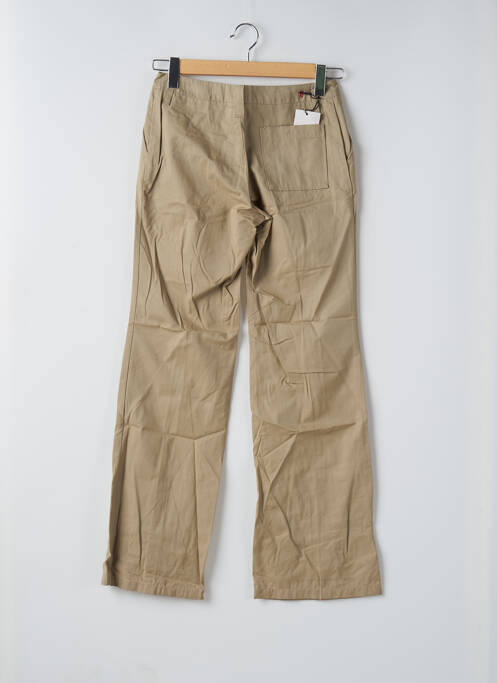 Pantalon droit tissage popeline taille normale beige TEDDY SMITH femme