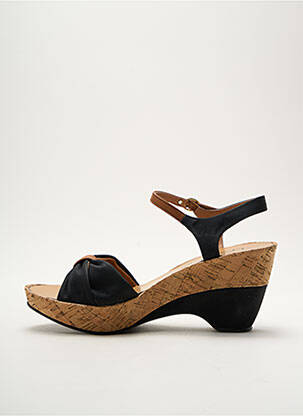 Sandales/nu pieds semi compensé talon de 4 à 6cm noir LES P'TITES BOMBES femme