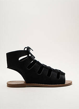 Sandales/nu pieds chiquet talon plat jusqu'à 3cm noir LES P'TITES BOMBES femme