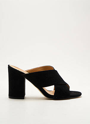Mules/sabots nubuck talon de 7 à 9cm noir ROSEMETAL femme