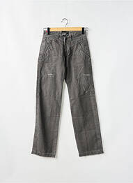 Pantalon droit fermeture zippée sous rabat boutonné taille normale gris TAKE TWO femme