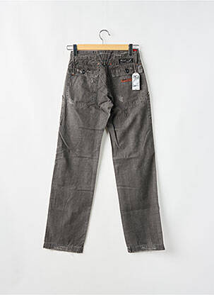 Pantalon droit fermeture zippée sous rabat boutonné taille normale gris TAKE TWO femme