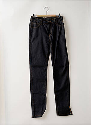 Jeans coupe slim tissage brut taille haute bleu DEEP SOUL femme
