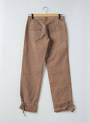 Pantalon droit tissage popeline taille normale marron BE YOU K femme