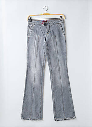 Jeans bootcut fermeture zippée sous rabat scratché taille basse gris CIMARRON femme