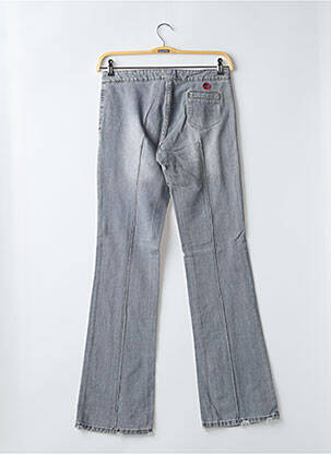 Jeans bootcut fermeture zippée sous rabat scratché taille basse gris CIMARRON femme