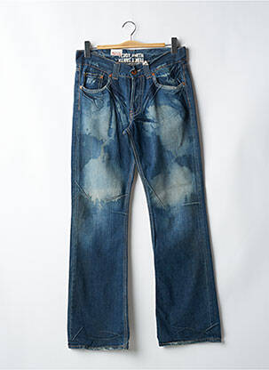 Jeans coupe droite fermeture zippée sous rabat boutonné bleu TEDDY SMITH homme