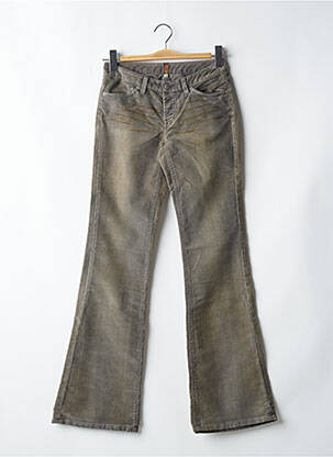 Pantalon droit fermeture zippée sous rabat boutonné gris TEDDY SMITH femme