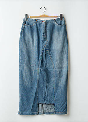 Jupe mi-longue coupe droite bleu SCHOOL RAG femme