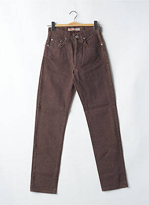 Jeans coupe slim tissage brut taille normale marron TEDDY SMITH femme