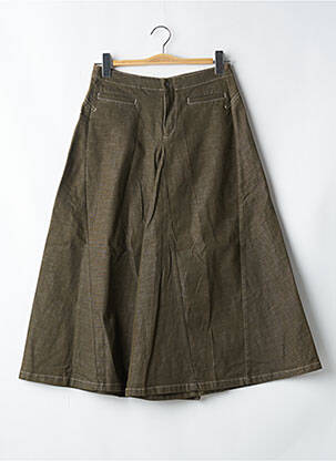 Pantalon large fermeture zippée sous rabat boutonné taille normale vert TEDDY SMITH femme