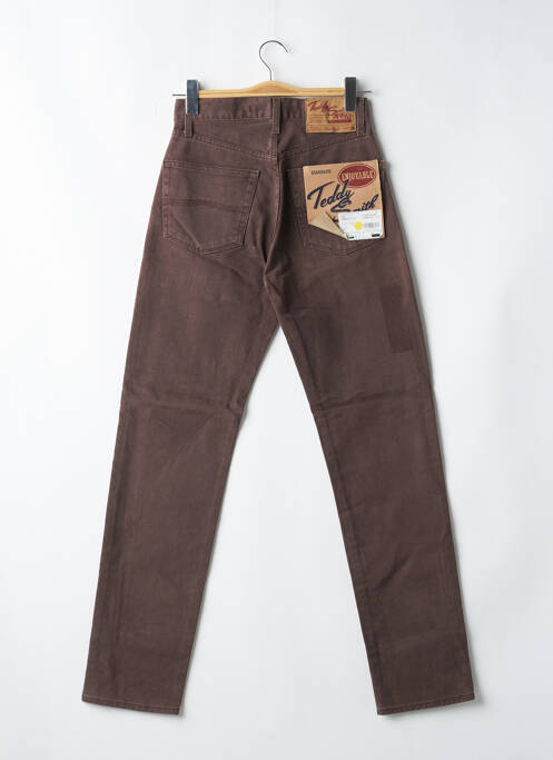 Jeans coupe slim tissage brut taille normale marron TEDDY SMITH femme