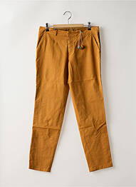 Pantalon chino broderie galons latéraux taille normale marron LEON & HARPER femme