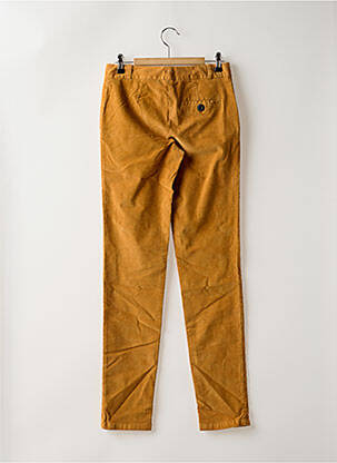 Pantalon chino fermeture zippée sous rabat avec crochet taille normale marron LEON & HARPER femme