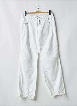 Pantalon large fermeture zippée sous rabat boutonné taille normale blanc AEM'KEI femme