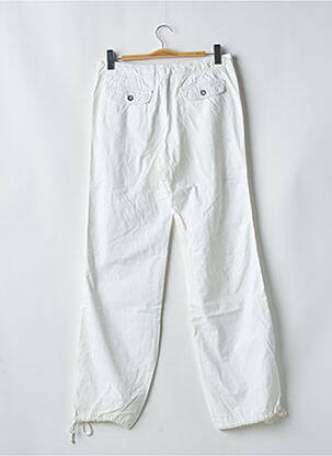 Pantalon large fermeture zippée sous rabat boutonné taille normale blanc AEM'KEI femme