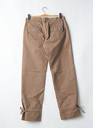 Pantalon droit fermeture zippée sous rabat boutonné taille basse beige BE YOU K femme