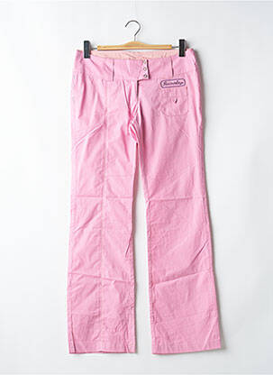 Pantalon droit tissage popeline taille basse rose BE YOU K femme