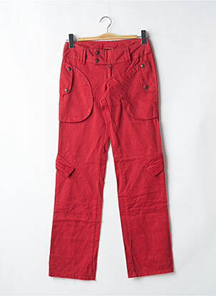 Pantalon droit poches taille basse rouge BE YOU K femme