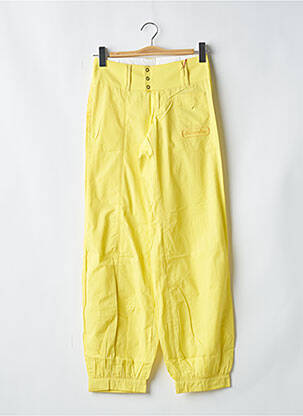 Pantalon droit tissage popeline taille basse jaune BE YOU K femme