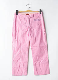 Pantacourt coupe droite taille basse rose BE YOU K femme