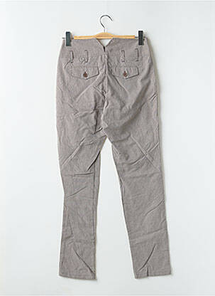 Pantalon slim tissage popeline taille normale marron 2 TWO femme