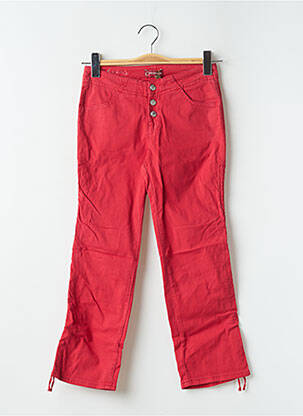 Pantalon 7/8 tissage popeline taille normale rouge CIMARRON femme