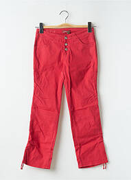 Pantalon 7/8 tissage popeline taille normale rouge CIMARRON femme