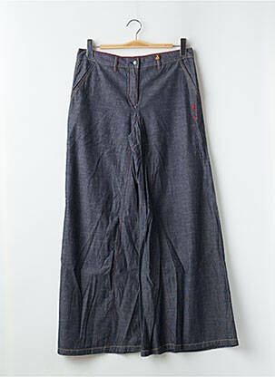 Pantacourt stretch taille haute bleu DDP femme