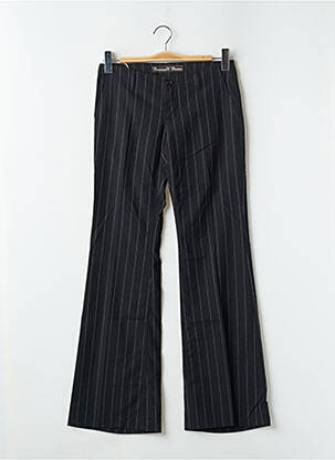 Pantalon droit fermeture zippée sous rabat boutonné taille basse noir FREEMAN T.PORTER femme
