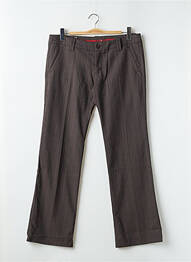 Pantalon droit tissage crêpe taille basse marron FREEMAN T.PORTER femme