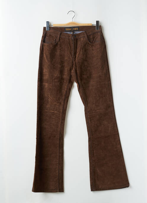 Pantalon droit marron FREEMAN T.PORTER pour homme