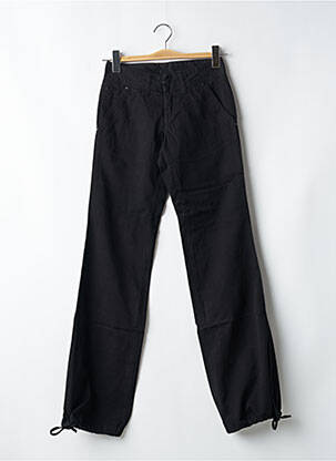 Pantalon droit tissage popeline taille normale noir LOIS femme