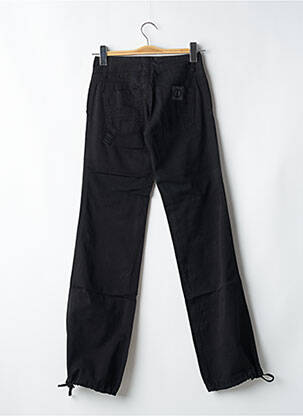 Pantalon droit tissage popeline taille normale noir LOIS femme