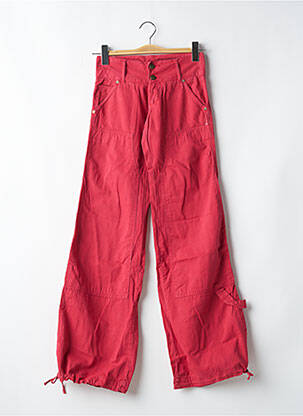 Pantalon droit tissage popeline taille normale rouge LOIS femme