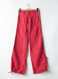 Pantalon droit tissage popeline taille normale rouge LOIS femme