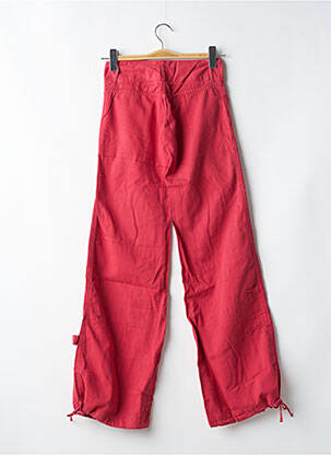 Pantalon droit tissage popeline taille normale rouge LOIS femme