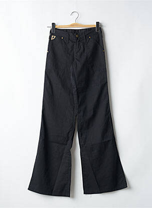 Pantalon droit tissage popeline taille normale noir LOIS femme