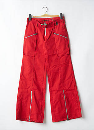 Pantalon droit tissage popeline taille normale rouge LA BRIGADA INTERNACIONAL femme
