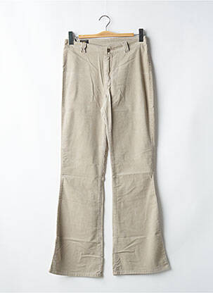 Pantalon droit fermeture zippée sous rabat boutonné taille normale beige LEE femme