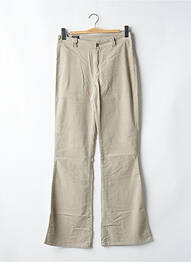 Pantalon droit fermeture zippée sous rabat boutonné taille normale beige LEE femme