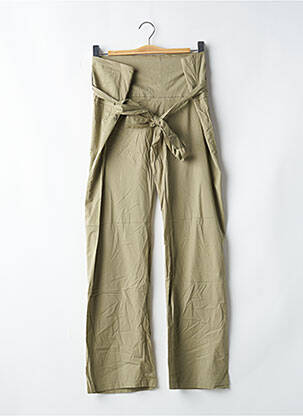 Pantalon droit tissage popeline taille normale beige LADY SOUL femme